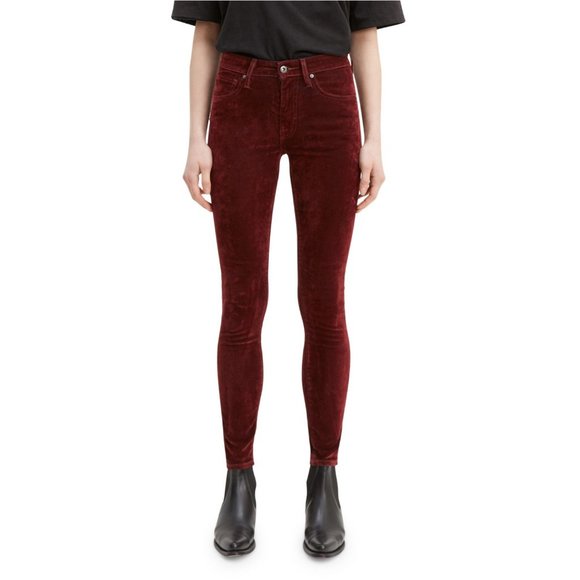 Levi's 721 Made a& Crafted High Rise Velvet Jeans in Burgundy - LIKE NEW - Picture 9 of 9